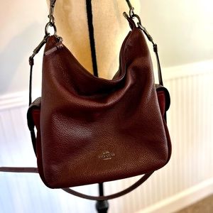 Large deep burgundy COACH handbag/shoulder bag